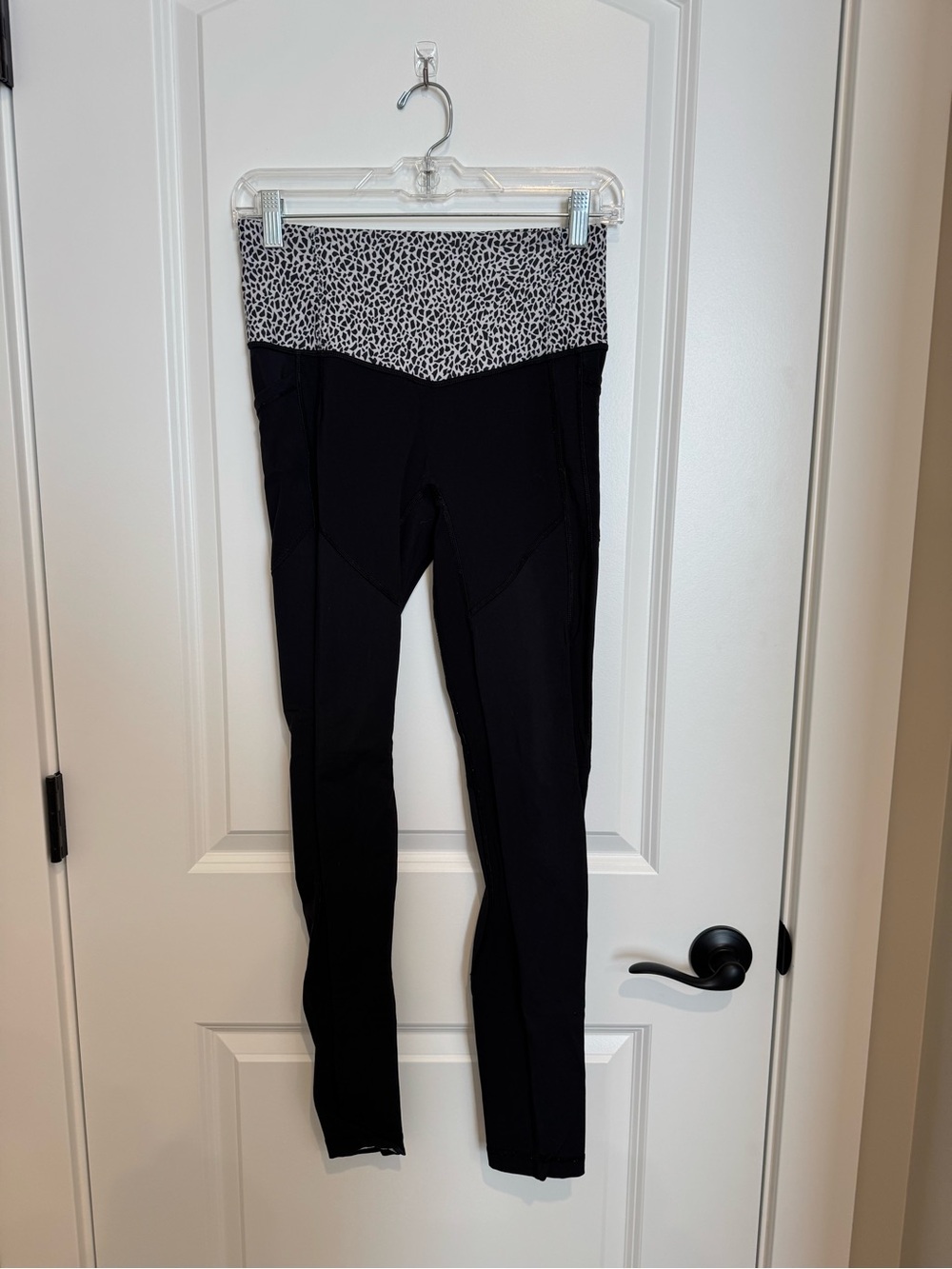 lululemon athletica Black and White Printed Waistband Leggings